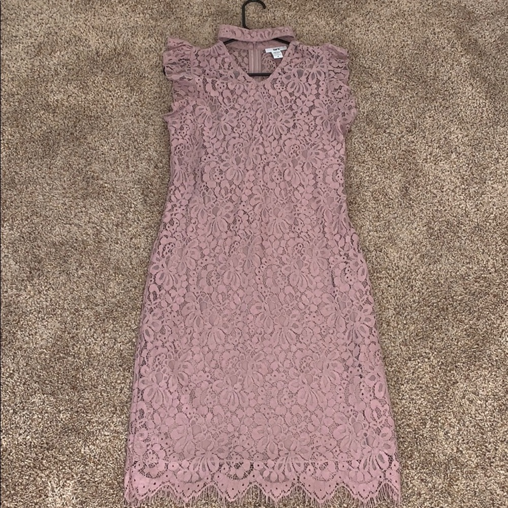 Barlll Blush Lace Choker Dress